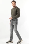 Erkek Regular Fit Jean Pantolon Gri thumbnail 2