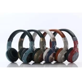 SY BT-1607 Kulaküstü Bluetooth Kulaklık Kahverengi thumbnail 2