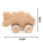Ahşap Oyuncak Tekerlekli Araba Hayvan Model-1 thumbnail 4