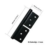 Güven İş Çelik Panel Yönsüz Kapı Menteşesi 12 cm Mat Siyah thumbnail 3