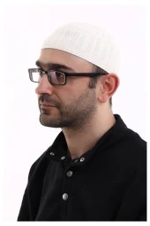 Bambu Namaz Takkesi - Beyaz thumbnail 5