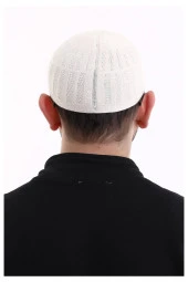 Bambu Namaz Takkesi - Beyaz thumbnail 6