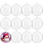 12 Adet 8cm Plastik Küre Fanus Kutu thumbnail 1