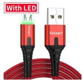 Essager 2.4A Mikro Usb Ledli Kablo 200Cm thumbnail 1