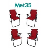 met35 Katlanır Piknik Sandalyesi-4lü thumbnail 3