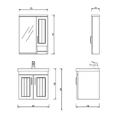 Denko Lotus 60 Cm Beyaz Banyo Dolabı thumbnail 4