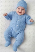 Mavi , Bereli Triko Erkek Bebek Tulumu thumbnail 6
