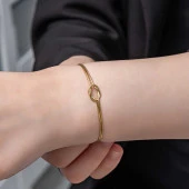 Gümüş Gold Aşk Düğüm Kadın Bileklik thumbnail 2