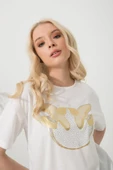 Baskılı Basic Bisiklet Yaka Örme T-Shirt thumbnail 10
