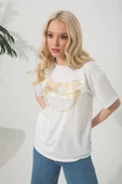 Baskılı Basic Bisiklet Yaka Örme T-Shirt thumbnail 11