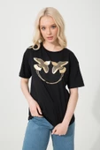 Baskılı Basic Bisiklet Yaka Örme T-Shirt thumbnail 6