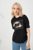 Baskılı Basic Bisiklet Yaka Örme T-Shirt thumbnail 12
