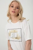 Baskılı Basic Bisiklet Yaka Örme T-Shirt thumbnail 4