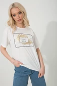 Baskılı Basic Bisiklet Yaka Örme T-Shirt thumbnail 1