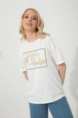 Baskılı Basic Bisiklet Yaka Örme T-Shirt thumbnail 6