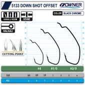 Owner 5133 Down Shot Offset Olta İğnesi Black Chrome thumbnail 3