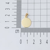 1.5 cm Çaplı 14 Ayar Altın Plaka Kolye Ucu thumbnail 6