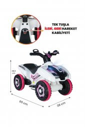 Uj Toys Müzikli Ve Led Işıklı Ranger Akülü Atv 6v-beyaz Prenses thumbnail 1