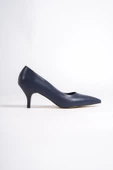 Lacivert Kısa Topuklu Stiletto Ayakkabı - Candy thumbnail 2