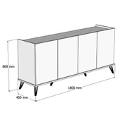 Mezza 1602 Elegante 180 Cm Modern Konsol Beyaz thumbnail 2