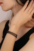 Çoklu Siyah Taşlı Gümüş Bileklik thumbnail 1