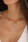 Rabia İşareti Gümüş Kolye thumbnail 3