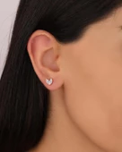 Çift Taşlı Minik Gümüş Küpe thumbnail 1