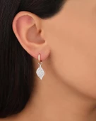 Çift Renk Yaprak Gümüş Küpe thumbnail 1