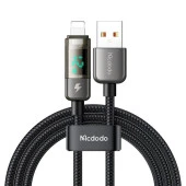 Mcdodo CA-3620 Iphone Şarj Data Kablo 1.2m-Siyah thumbnail 1