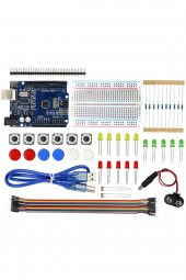 Arduino Uno Başlangıç Seti 77 Parça Breadboard Direnç Buton Led thumbnail 1