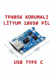 TP4056 Korumalı Lityum Pil Şarj Devresi Type C Usb Batarya thumbnail 1