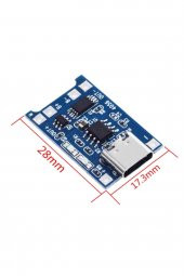 TP4056 Korumalı Lityum Pil Şarj Devresi Type C Usb Batarya thumbnail 8