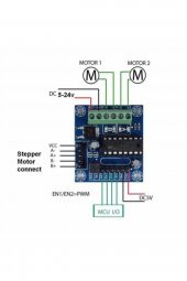 Mini L293D 4 DC Motor - Step Motor Sürücü thumbnail 8