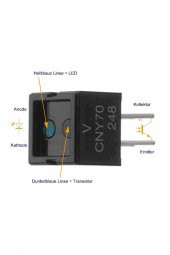 CNY70 Kızılötesi Sensör Transistör Çıkışlı Reflektif Optik Sensör 950nm thumbnail 2