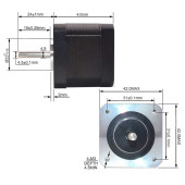 Nema 17 Step Motor 1.5A 0.4Nm D Mil 2 Faz 1.5A 1.8 Derece 200 Adım 3D Yazıcı Printer thumbnail 7