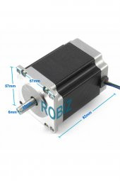 57HS8230 Nema 23 Step Motor 2.2Nm 3.6V 3A 6mm Mil 2 Faz 1.8 Derece 200 Adıım 3D Yazıcı Printer thumbnail 1