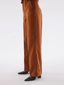 Süet Camel Bol Paça Pantolon thumbnail 3
