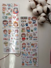 Kawaii Kız Tema Etiket Sticker Set thumbnail 1