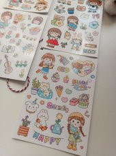 Kawaii Kız Tema Etiket Sticker Set thumbnail 2