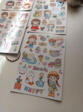 Kawaii Kız Tema Etiket Sticker Set thumbnail 3