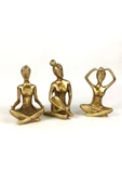 Gold Renk Yogacı Kız 3lü Biblo thumbnail 2