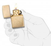 Zippo 29830 Herringbone Sweep Brass Çakmak thumbnail 3