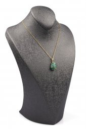 Amazonit Doğal Taş Gold Renkli Kolye thumbnail 2