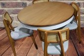 Masa Sandalye 90180 Tk Ihlamur Baba Ayak Model MDF Tabla 100cm Beyaz Ceviz ElYapı thumbnail 7