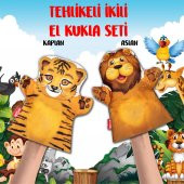 2 Parça  Vahşi Hayvanlar El Kukla Set thumbnail 2