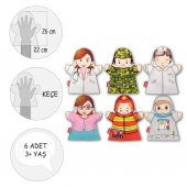 6 Parça  Meslekler El Kukla Set thumbnail 3