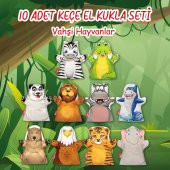 10 Parça  Vahşi Hayvanlar El Kukla Set thumbnail 2