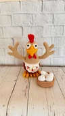 Yumurtacı Tavuk Amigurumi Organik Oyuncak thumbnail 2