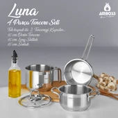 Luna 4 Parça Tencere Sütlük Sosluk Seti thumbnail 1