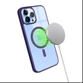 iPhone 13 Pro Max Magsafe Özellikli Renkli Clear Case Kapak thumbnail 5